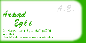 arpad egli business card